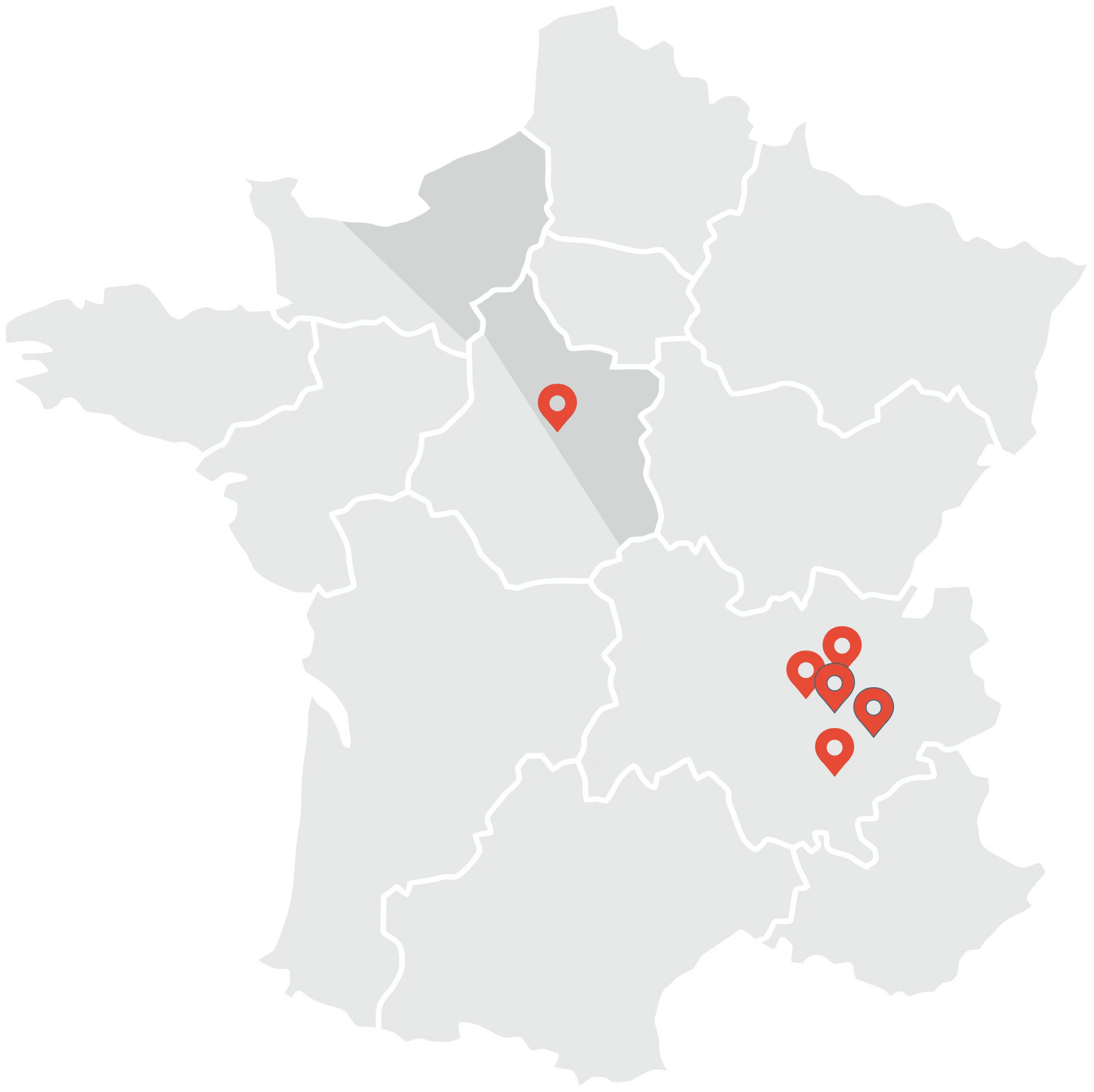 Carte de la France APF